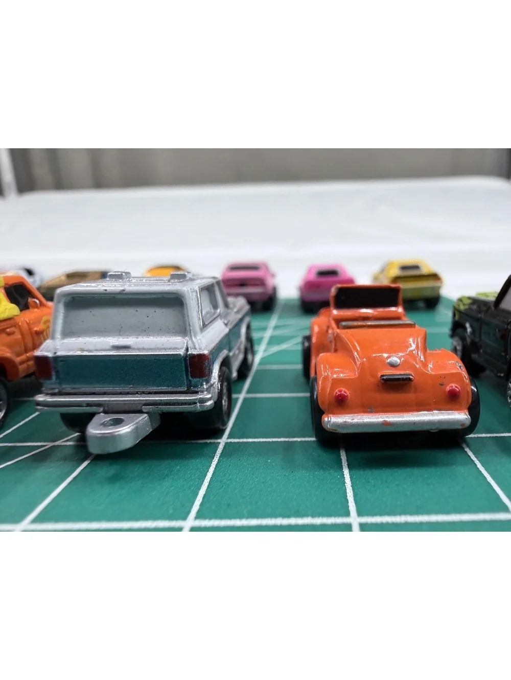 Set of 11 Vintage Galoob 1986-1987 Toy Cars with Various Designs and Colors